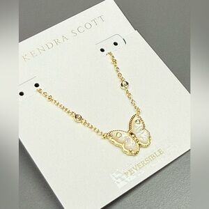 Kendra Scott Cailey Gold Butterfly Necklace in Ivory MOP